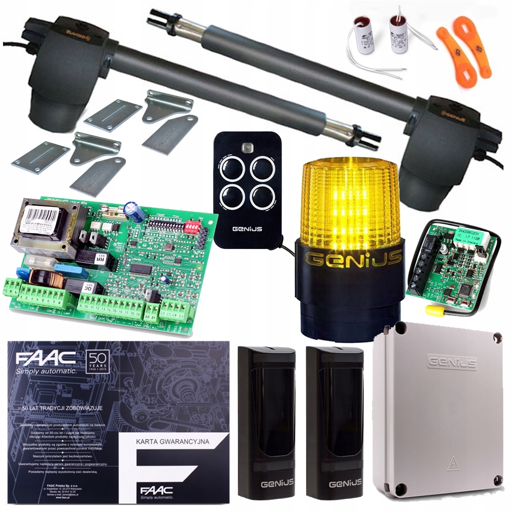 Zestaw Genius G-Bat 300 do bramy 2-skrzydł. 1pilot, lampa Led