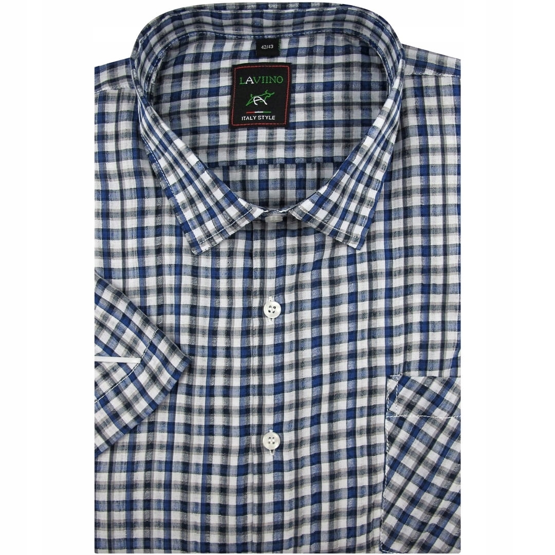 

Koszula Męska z kory bez prasowania w kratę N130