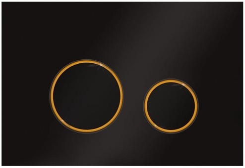 Kk-pol Splachovací Tlačítko M11 V3, Černá Matná/zlatá