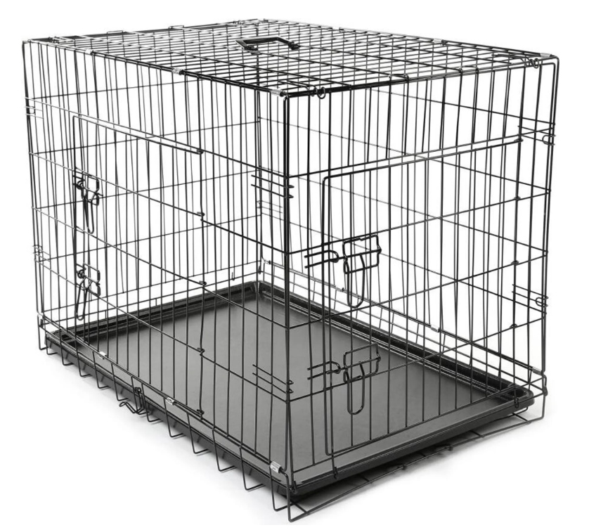 Levně Kovová přepravní klec pro psa 91x58x64 cm, velikost L, černá