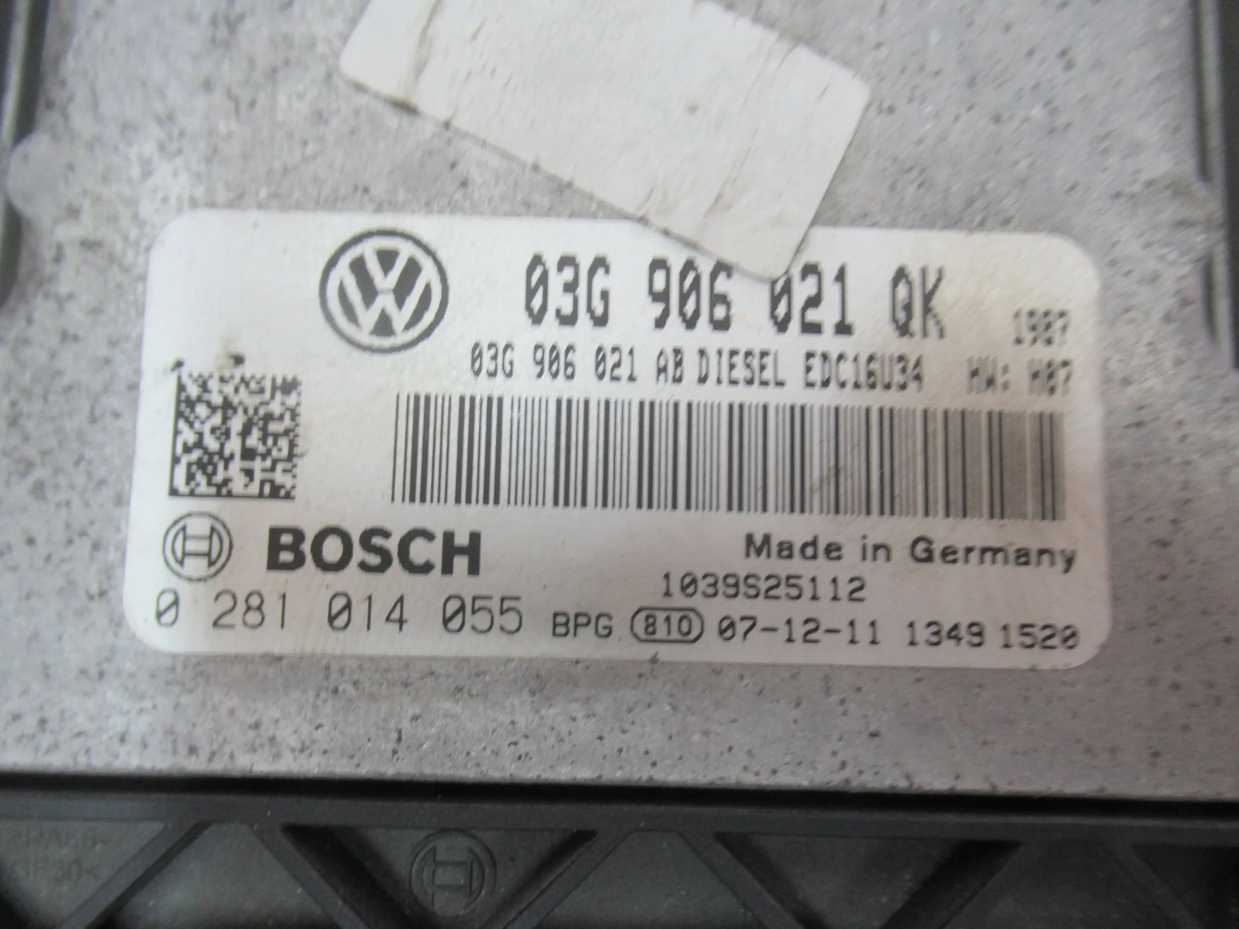 control unit of the engine computer 1.9 TDI VW GOLF V