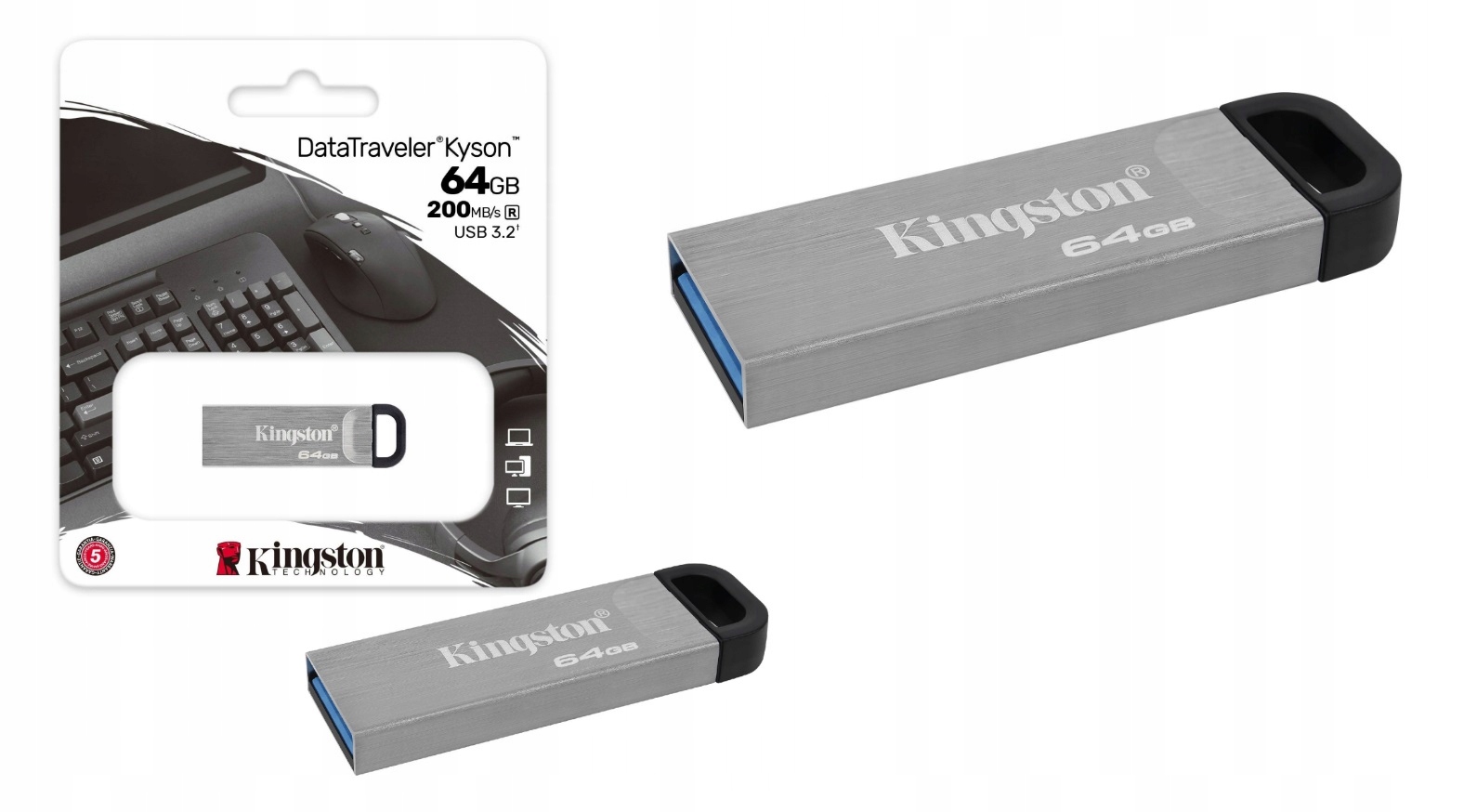 

2x Pamięć Usb 3.2 DataTraveler Kyson 64GB metal