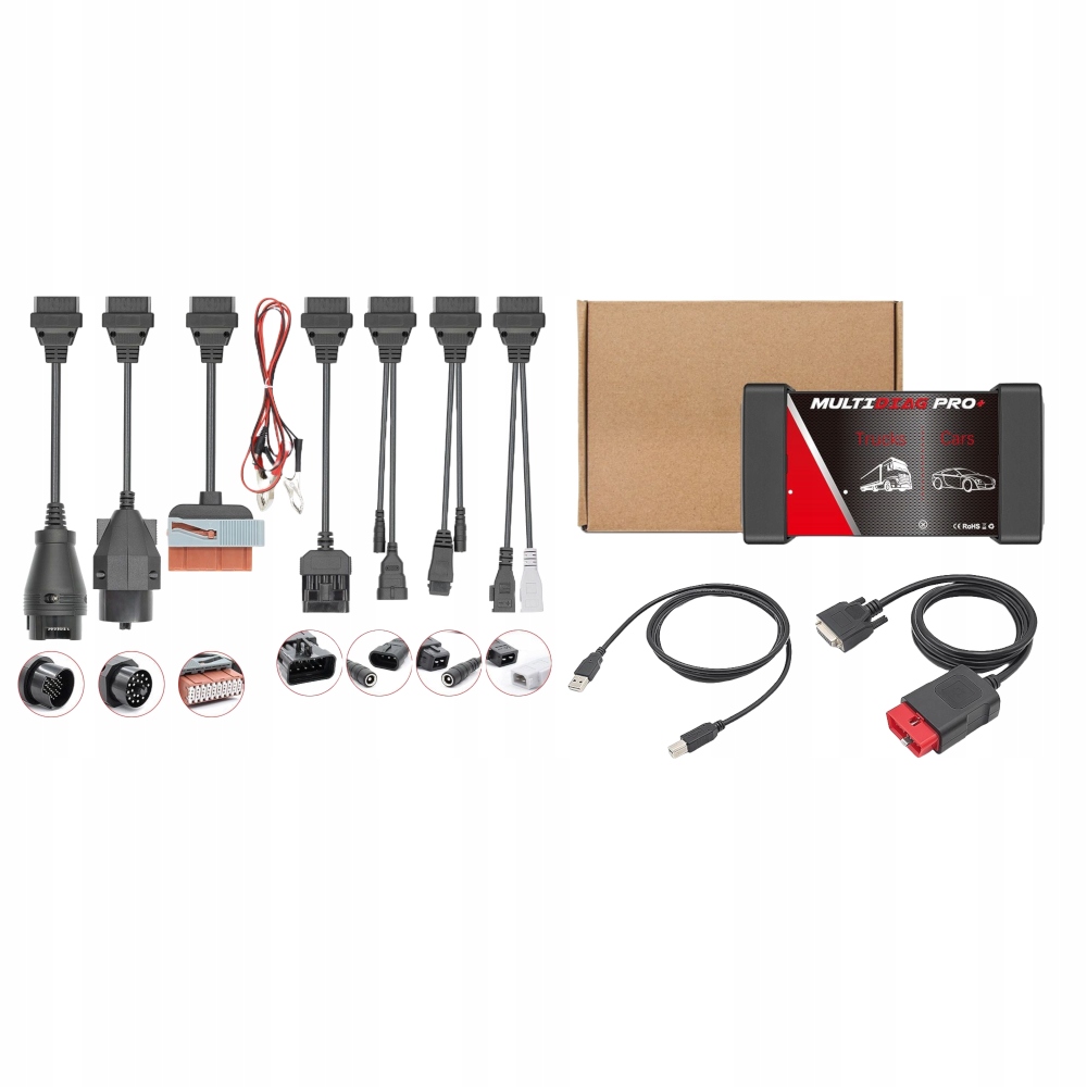Tester Diganostického rozhraní Multidiag Pro+ Bt OBD2 8 osobních kabelů