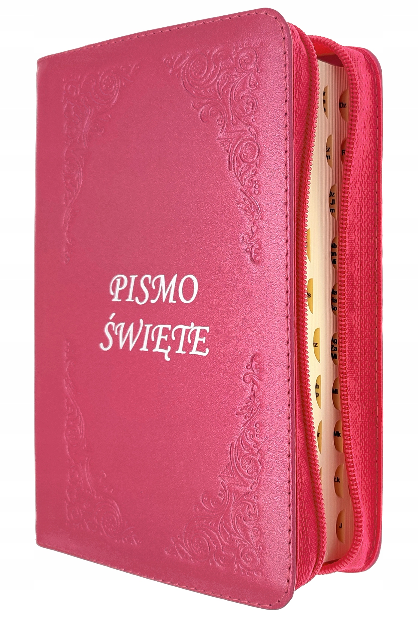 Pismo Święte Biblia Tysiąclecia Mała pag. w skórzanej oprawie różowej