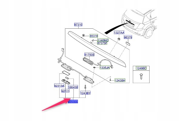 925011H000 - Лампа освітлення номерного знака Kia Ceed