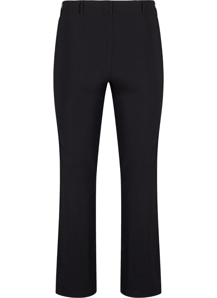 ZIZZI ELEGANCKI PROSTE SPODNIE STRETCH CZARNE Z WYSOKIM STANEM 812B 56 Wzór dominujący bez wzoru