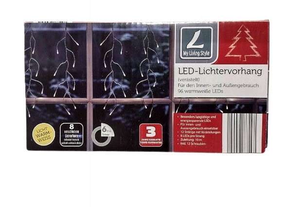 

Zasłona girlanda Świetlna kurtyna Led zewn 1,7m