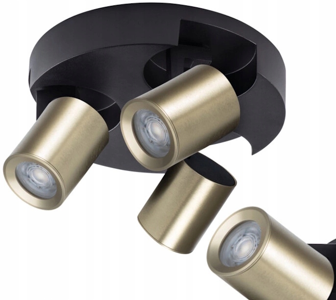 stropní svítidlo Led Trojité kulaté svítidlo Laurin 3x GU10 10W Černo-zlatá