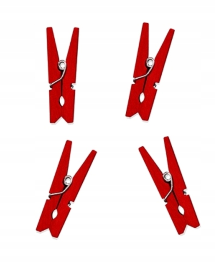 

Czerwone spinacze klamerki ozdobne 3 cm 10 sztuk