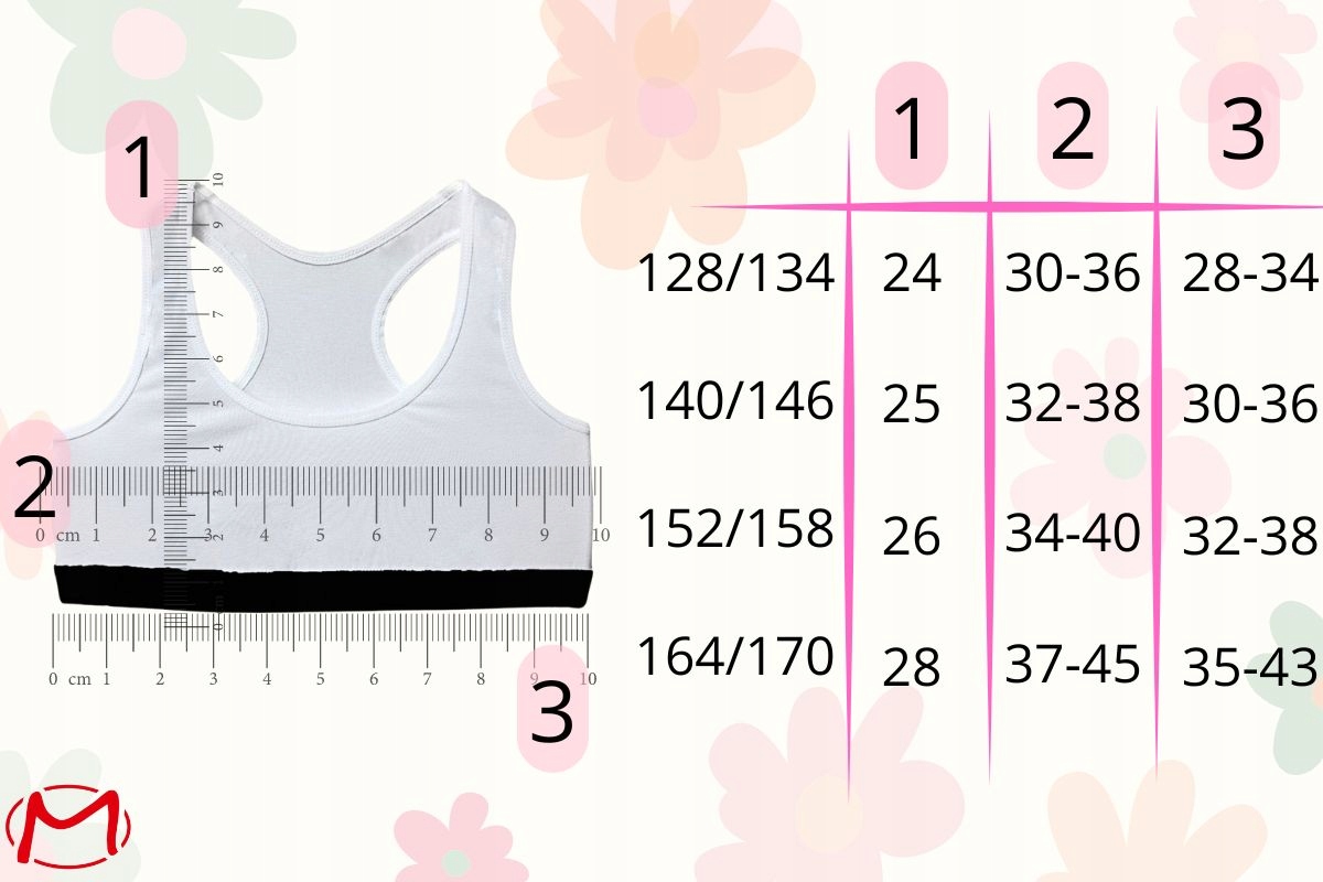 2X TOP BIUSTONOSZ STANIK DZIEWCZYNKA BAWEŁNIANY BEZ WKŁADEK SPORT 128/134 Rozmiar 128-134