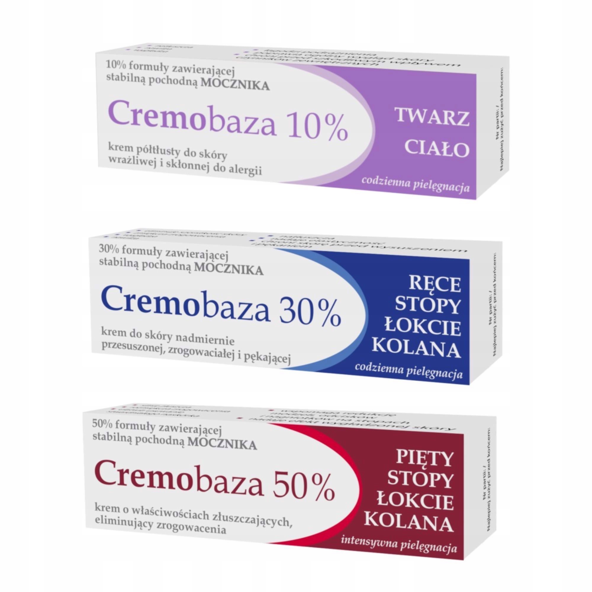 

Cremobaza Zestaw kremów 10% 30% 50% z mocznikiem z