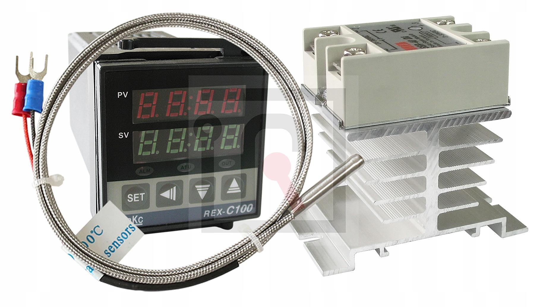 РЕГУЛЯТОР ТЕМПЕРАТУРЫ REX-C100V Регулятор температуры типа CZUJNIK SSR 25A DA