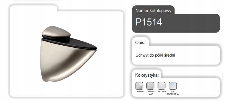 UCHWYT DO PÓŁKI ŚREDNI CHROM P1514/C AMIX Marka Amix