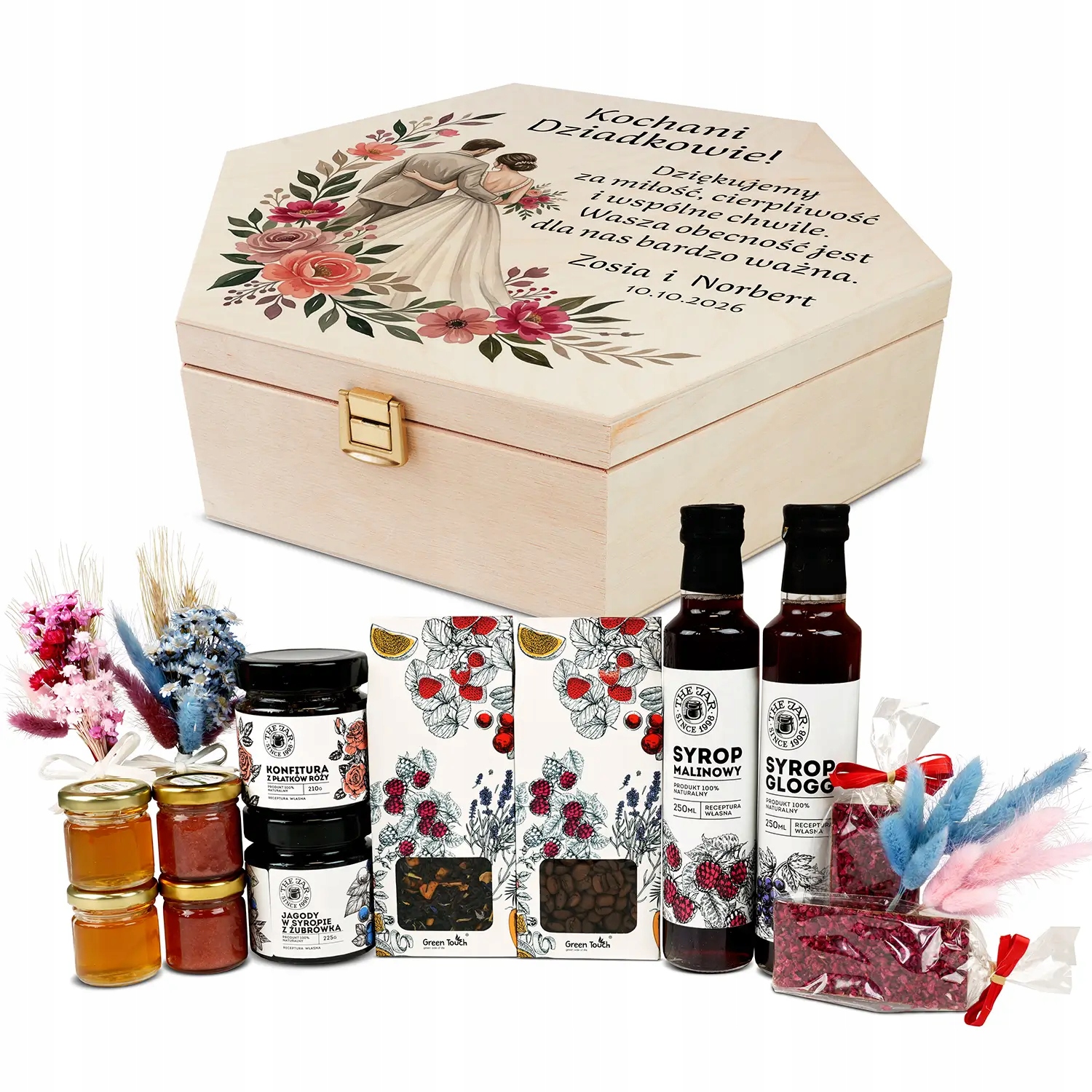 Dárková Krabička Hexagon Poděkování Rodičům Sada S Potiskem