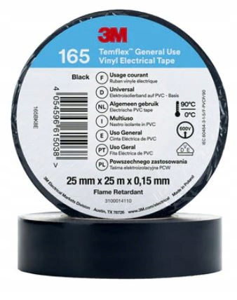 

3M Taśma izolacyjna Temflex 165 25mm:25m czarna