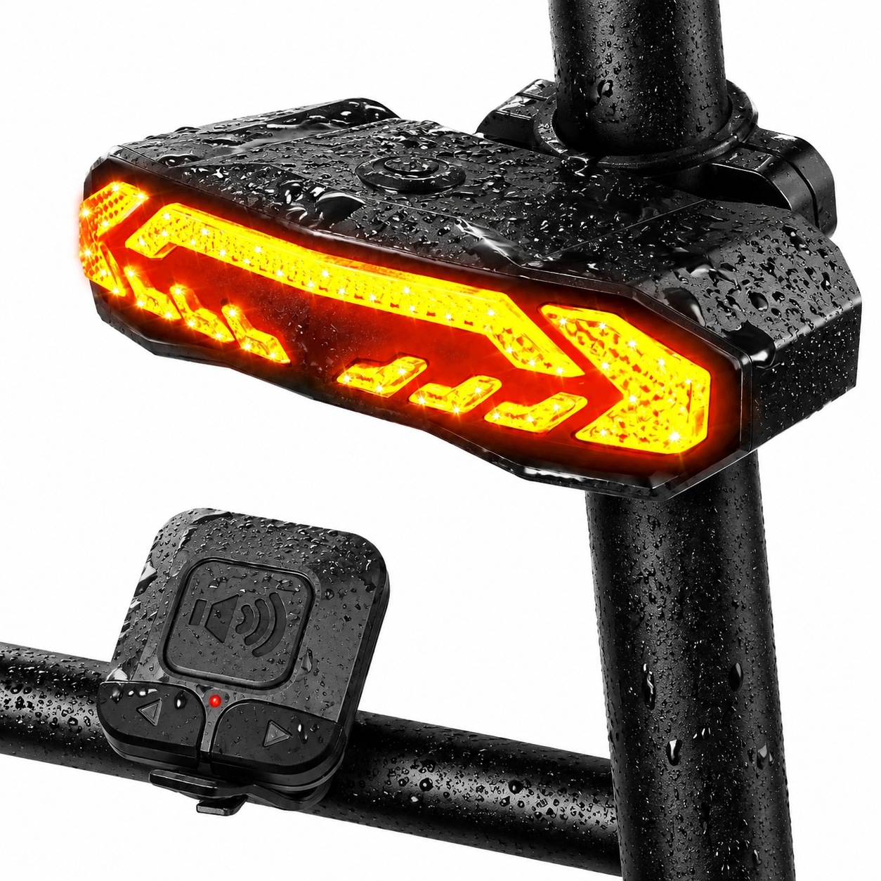 Lampka Rowerowa Kierunkowskazy Pilot Tył do Roweru Wodoodporna Led Usb-c