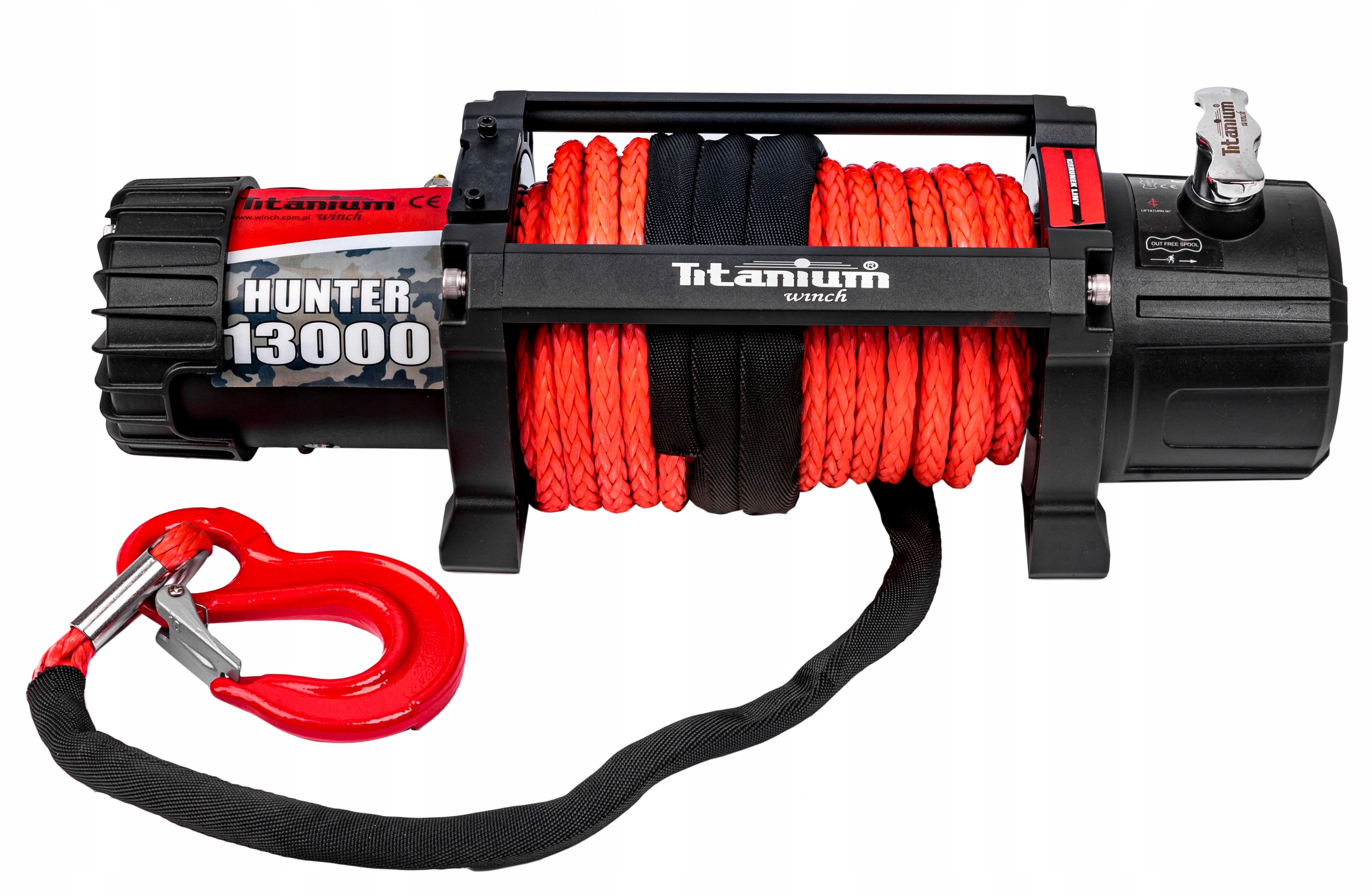 WYCIĄGARKA WCIĄGARKA 13000lbs LAWETY 12V SYNTETYK Model Hunter 13000 Syntetyk