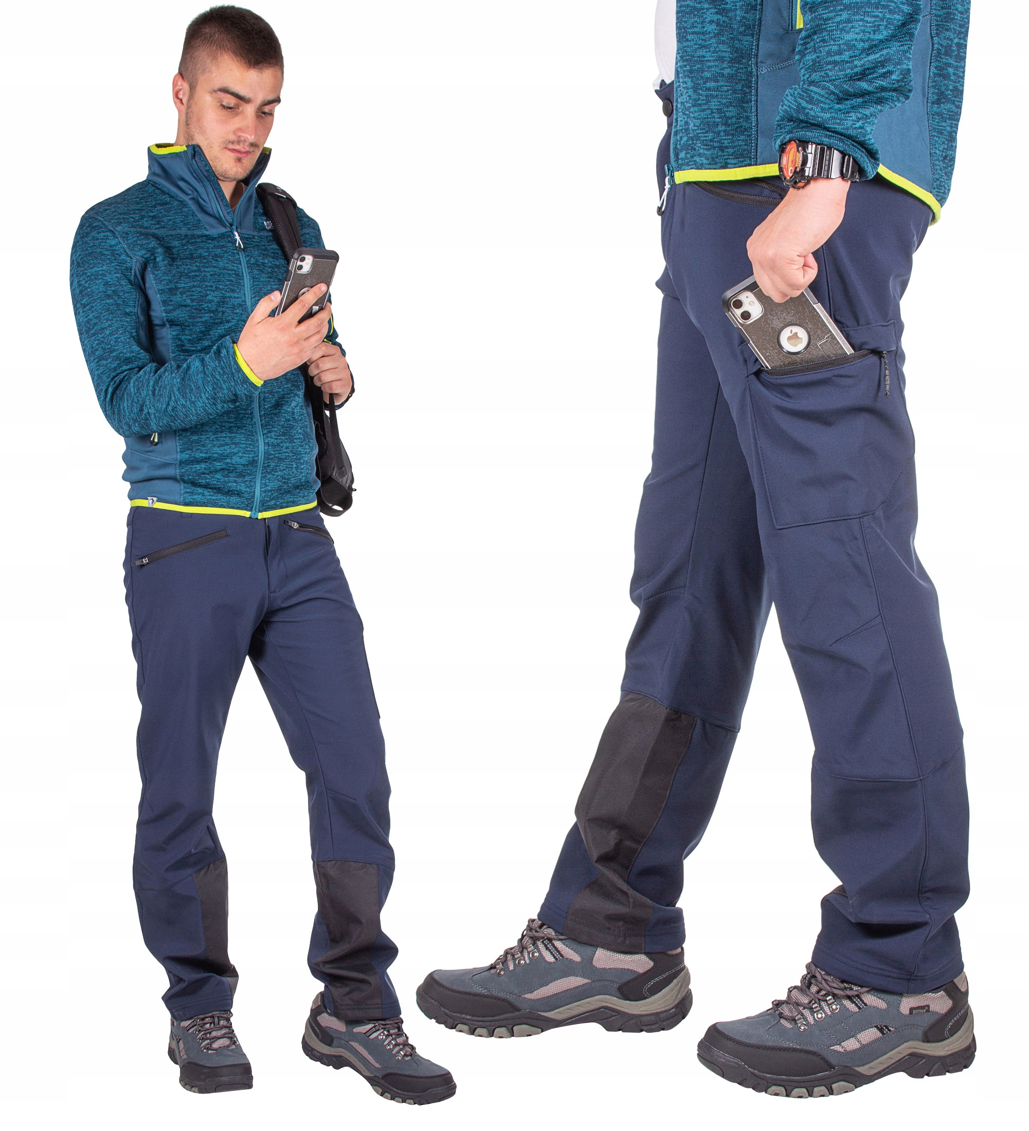 MĘSKIE SPODNIE trekking OUTDOOR MEMBRANA XL Kolor niebieski