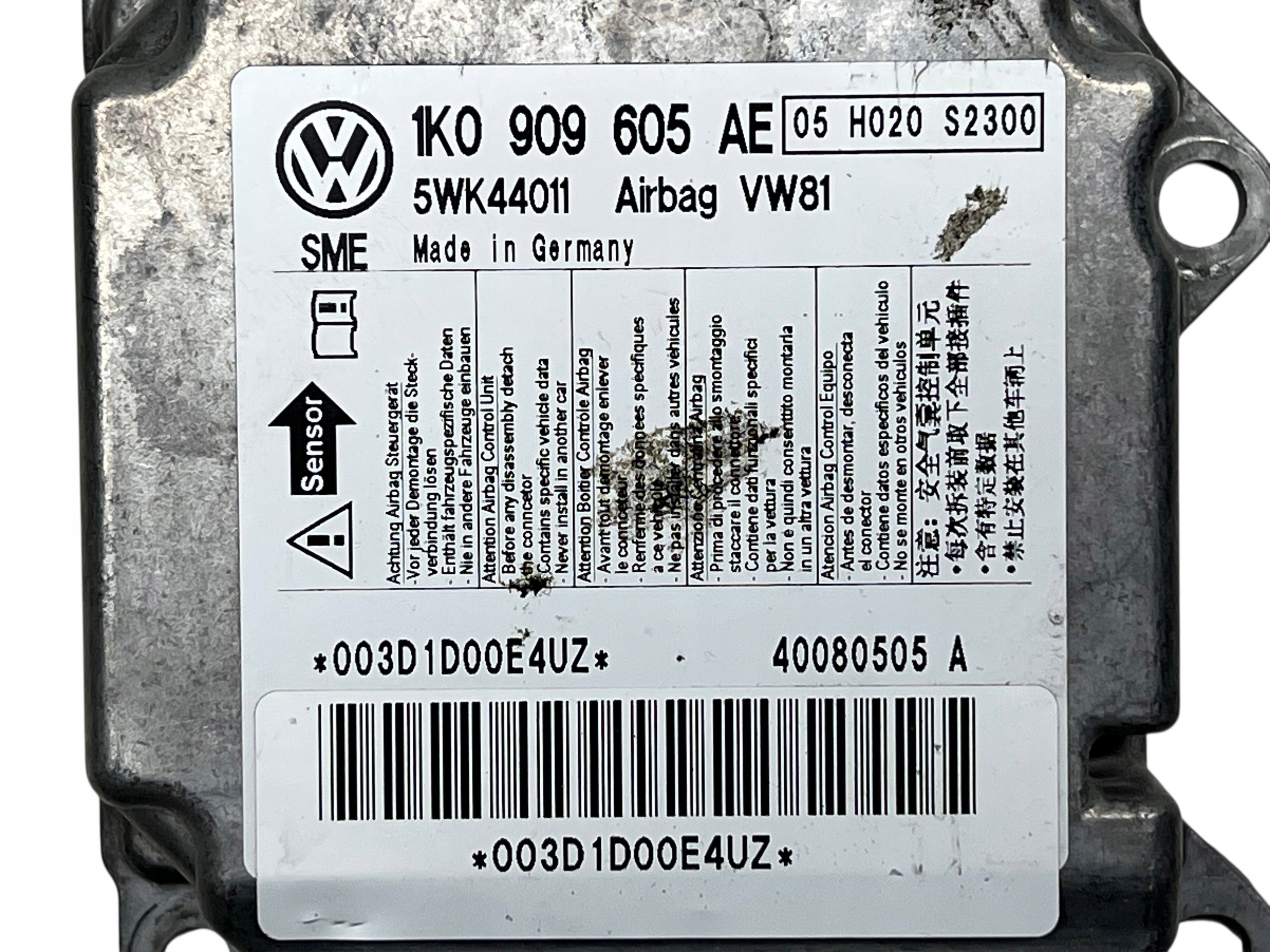 VW SIROCCO modulo SENSOR airbag airbag 1K0909605AE 5WK44011