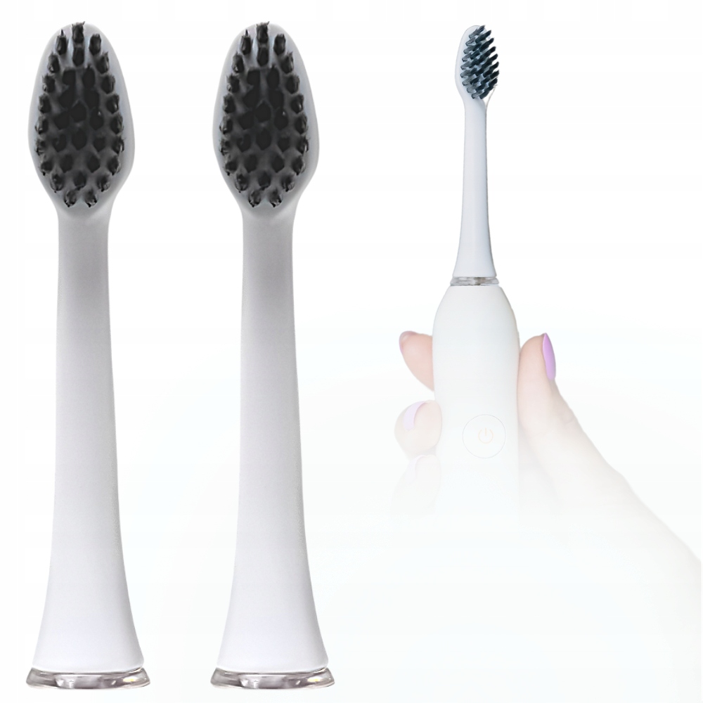 Końcówki do szczoteczki sonicznej Smiley Pro Węglowe Carbon 4 szt. białe