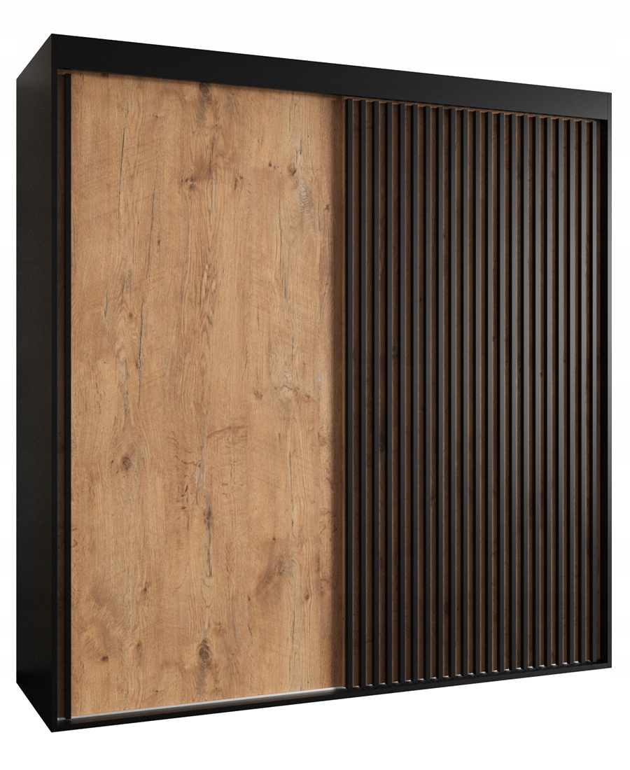 Skříň 150 cm Posuvné dveře Lamele Deska 18 SL05 2-Dveřní O-sofa