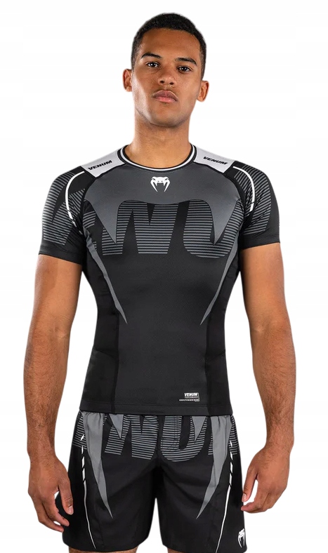 Venum Rashguard Krótki Rękaw Short Sleeve Adrenaline Black/Grey M