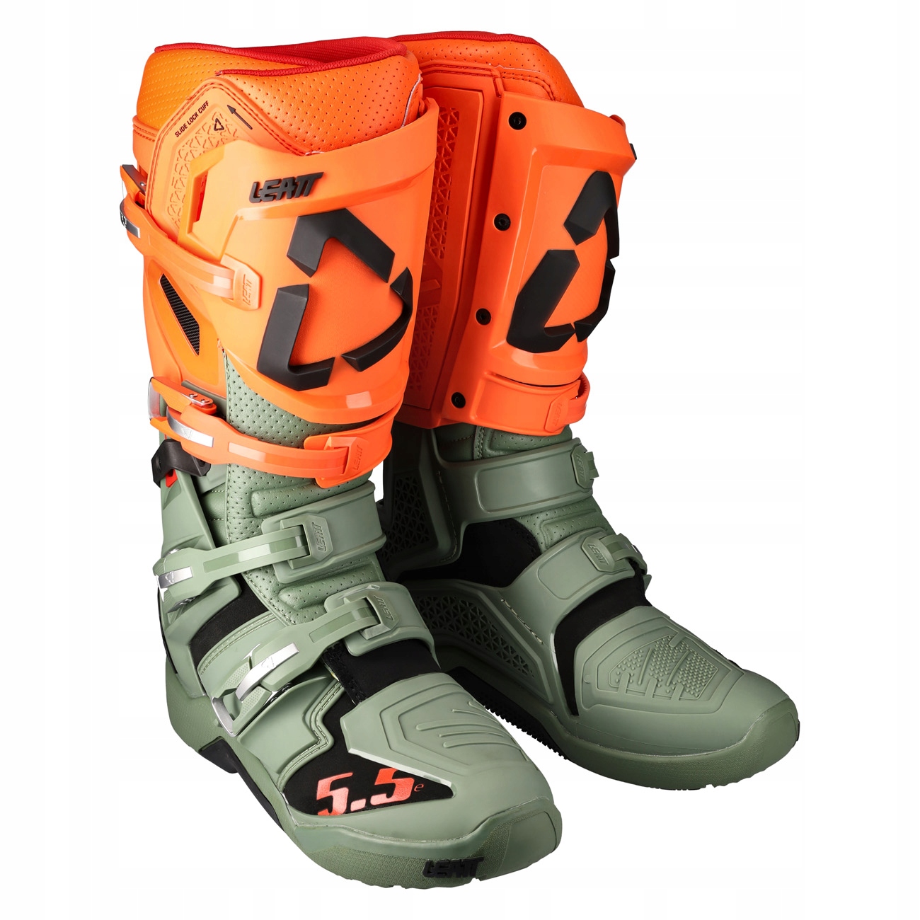 Leatt Topánky Cross 5.5 Flexlock Enduro Boots Cactus Farba zelená/oranžová