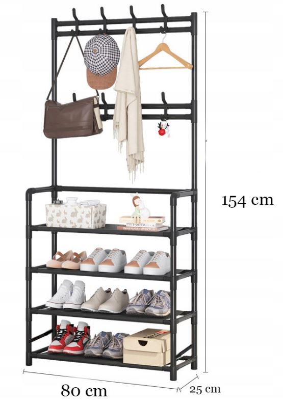 WIESZAK NA UBRANIA METALOWY STOJĄCY DUŻY PRZENOŚNY PÓŁKA STOJAK Głębokość mebla 34 cm