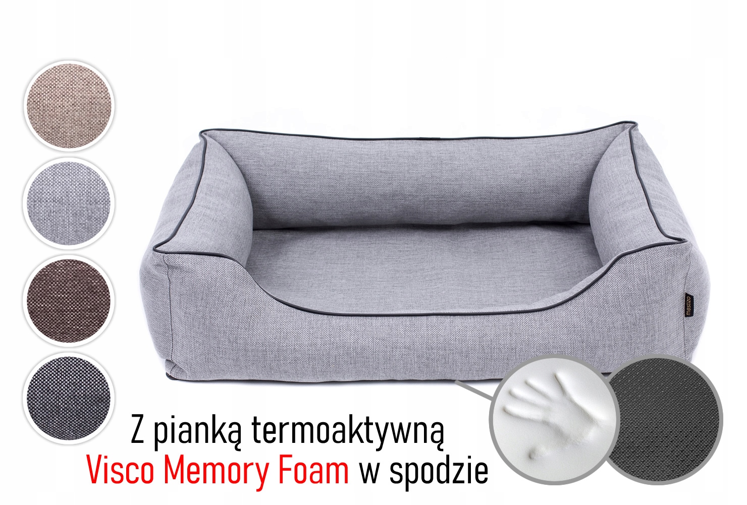 Ortopedické pelíšek pro nemocného psa 100x75, rozebíratelné, šedá barva