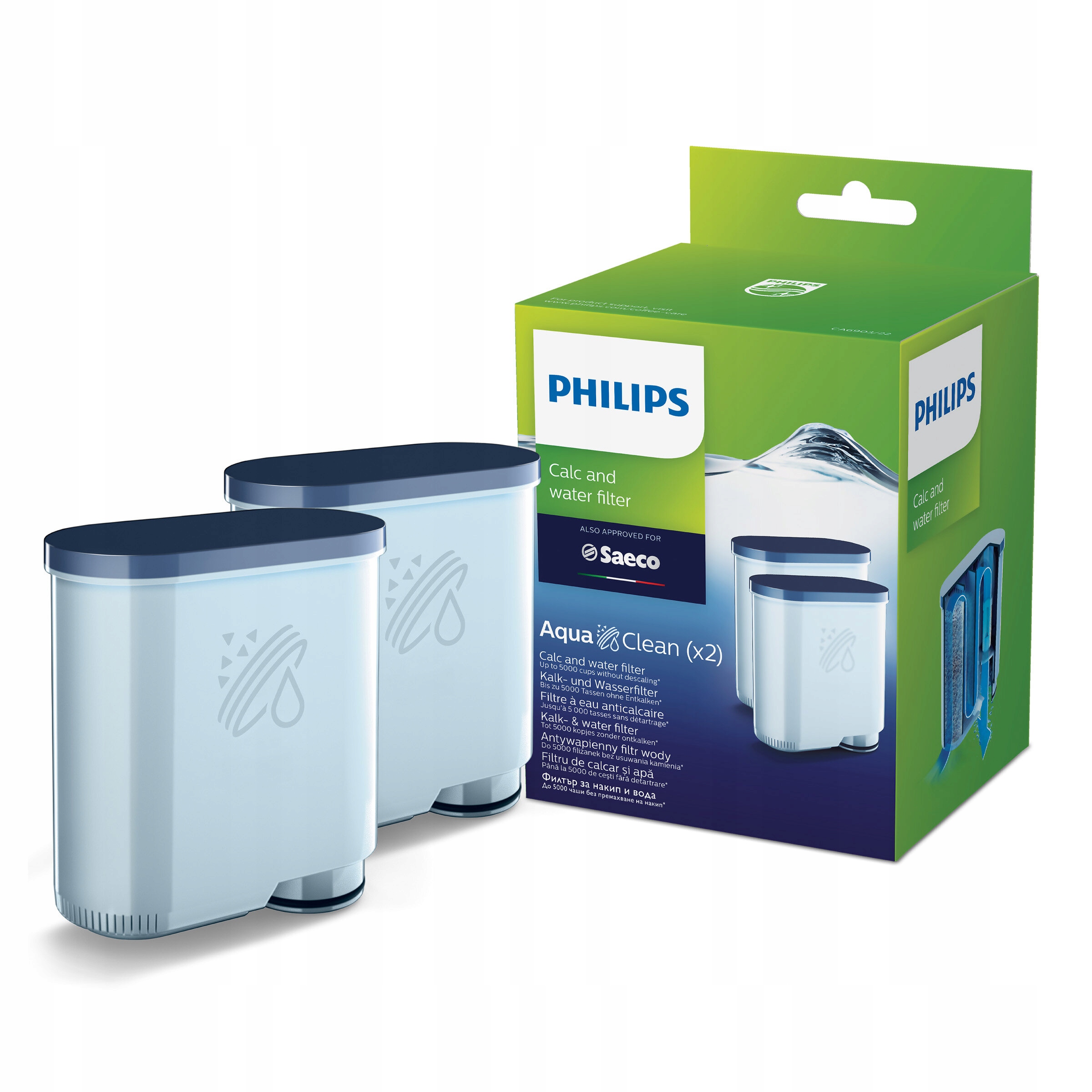 2X Saeco Philips filtr do wody ekspresow Aqua Clean CA6903