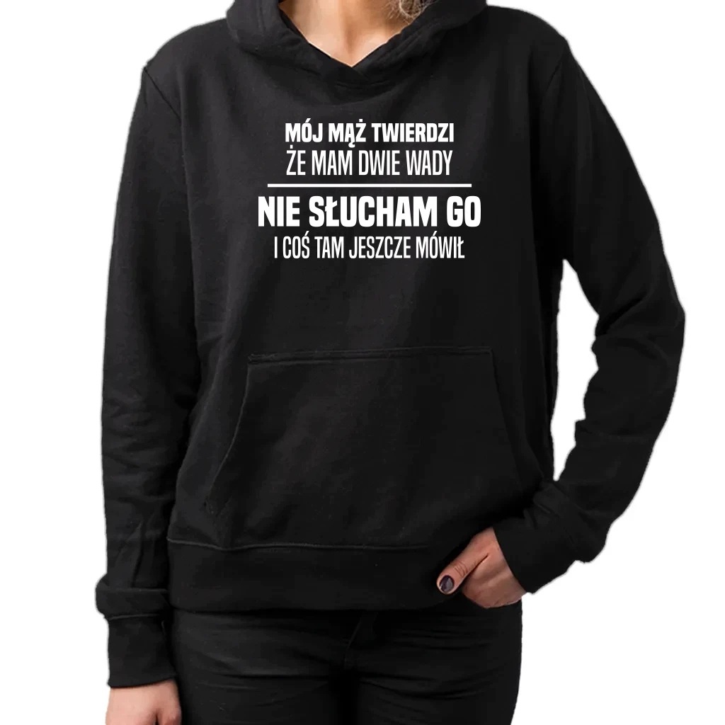 Můj manžel tvrdí, že mám dvě nevýhody, dámská mikina Xs