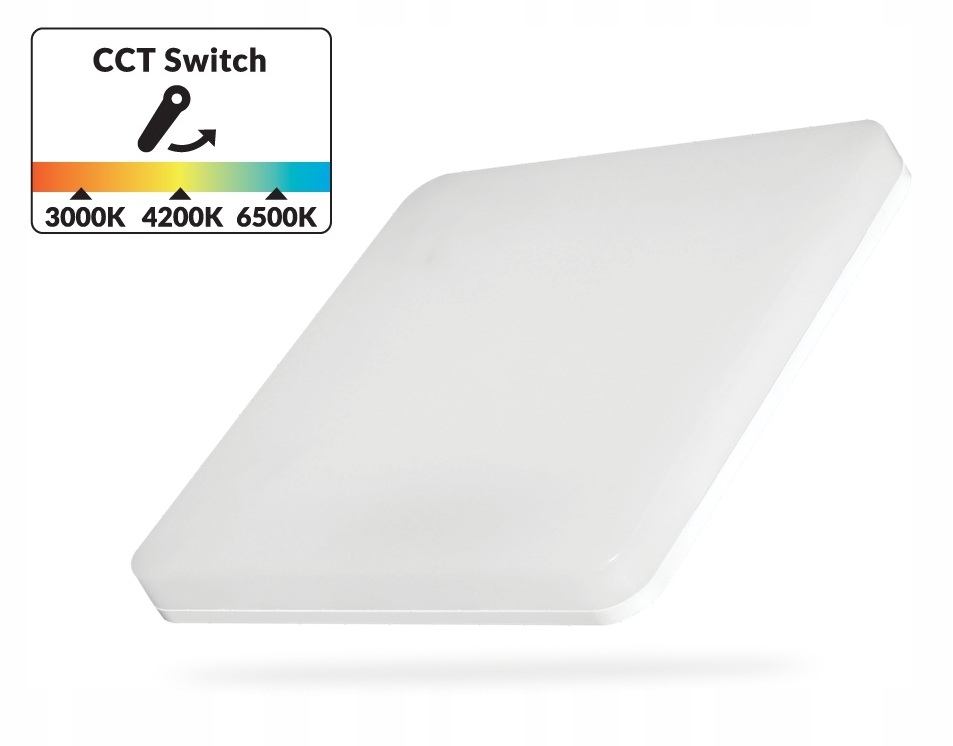 Heda Stropní svítidlo 30W 3000K/4200K/6500K 3200lm IP54 Cct 100° čtvercová