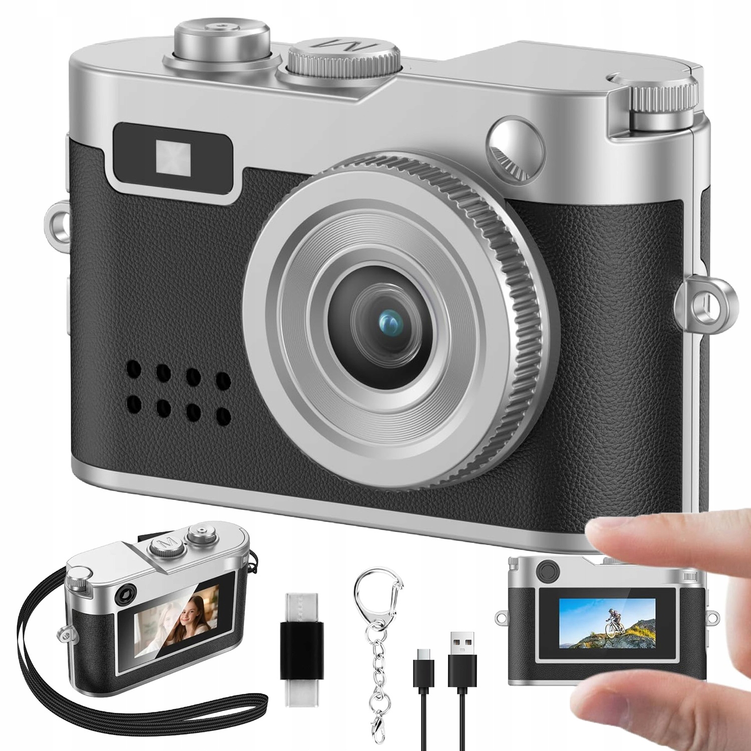 Miniaturní Retro Přenosný Digitální Fotoaparát Mini Kamera 1080P 2MP 0.96 Inch