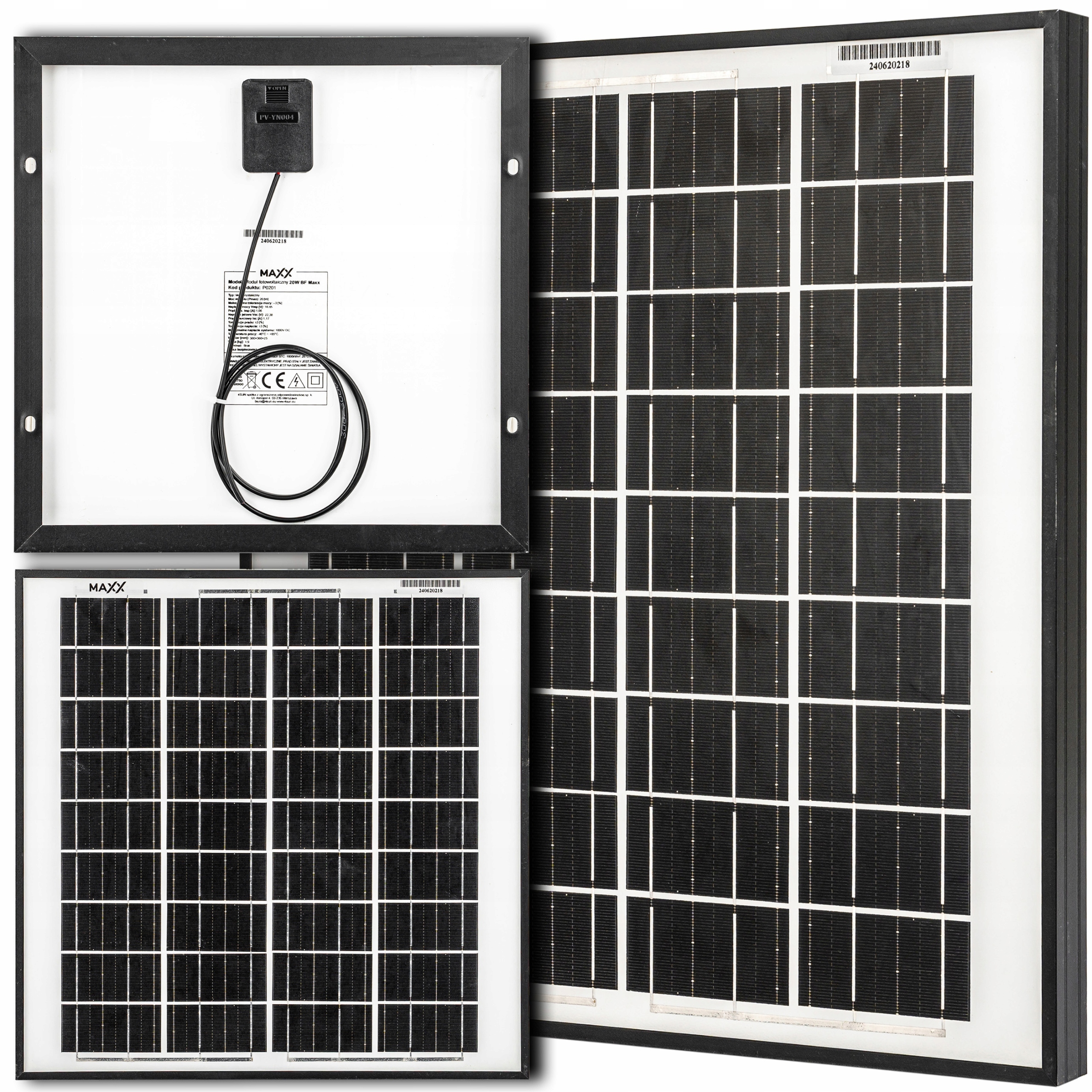 Panel Solarny Fotowoltaiczny Monokrystaliczny Bateria Słoneczna 12V 20W