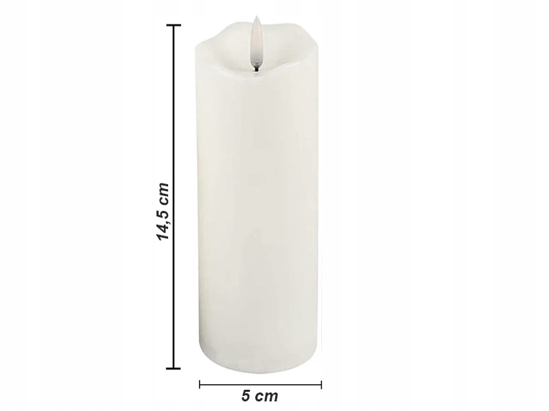 ŚWIECZKA LED NA BATERIE ŚWIECA LAMPKA BIAŁA DUŻA Marka Liderhoff