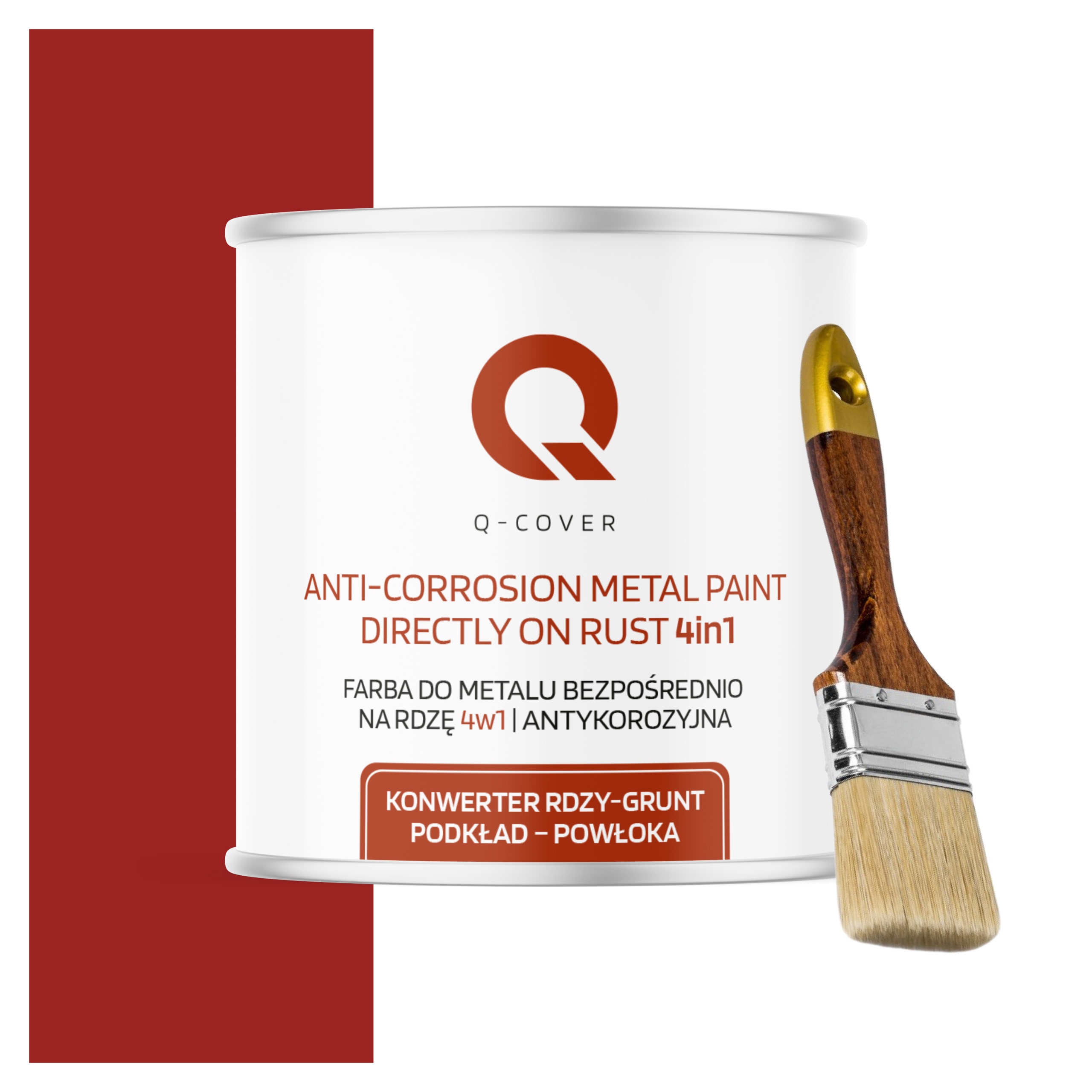 Farba na kov Antikorózna 2.5L Lesk Farba Červená Karmínová Štetec