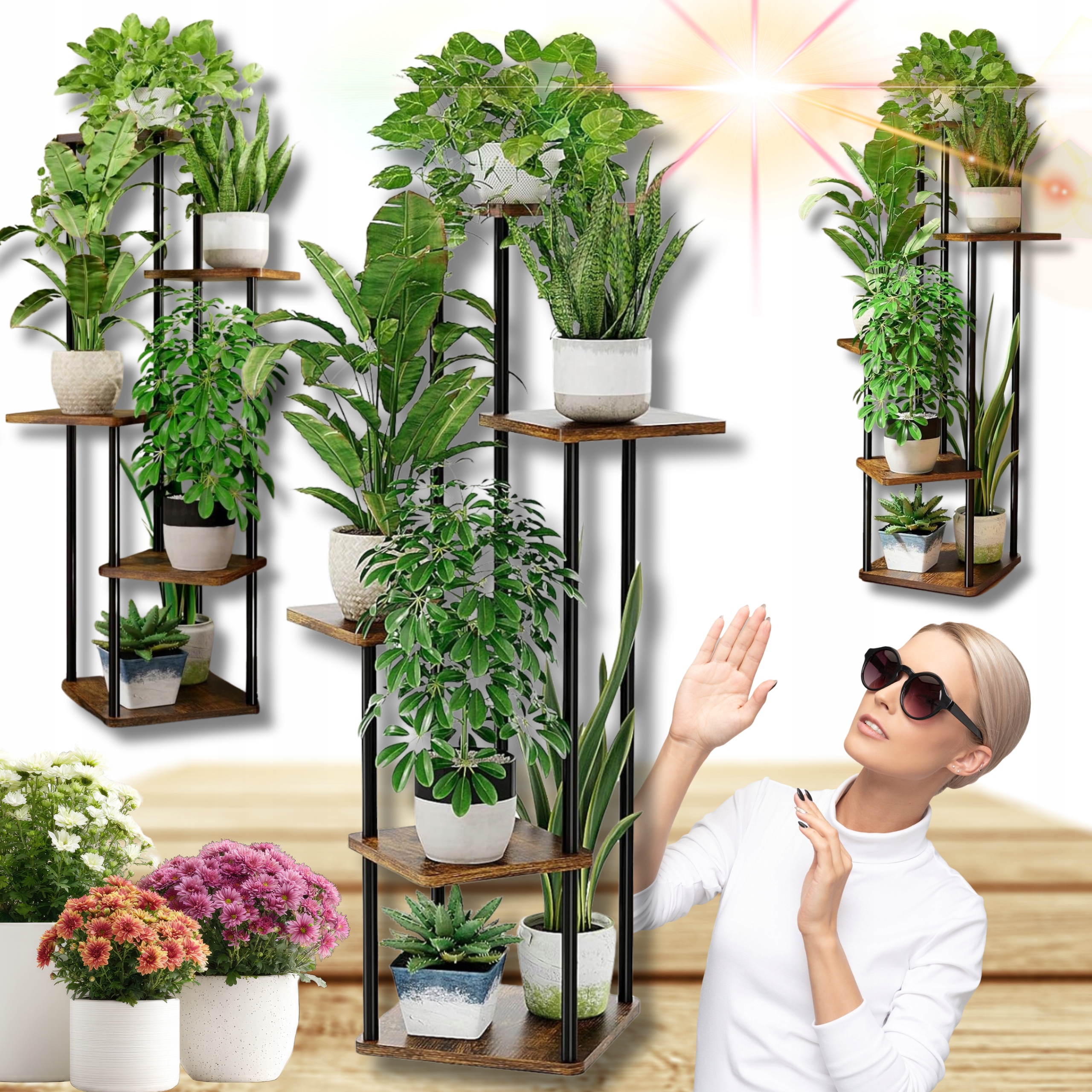 Stojanový Květináč, Regál Na Květiny, Ozdoby, Rostliny, Dřevo, Police, Stojan, Styl!