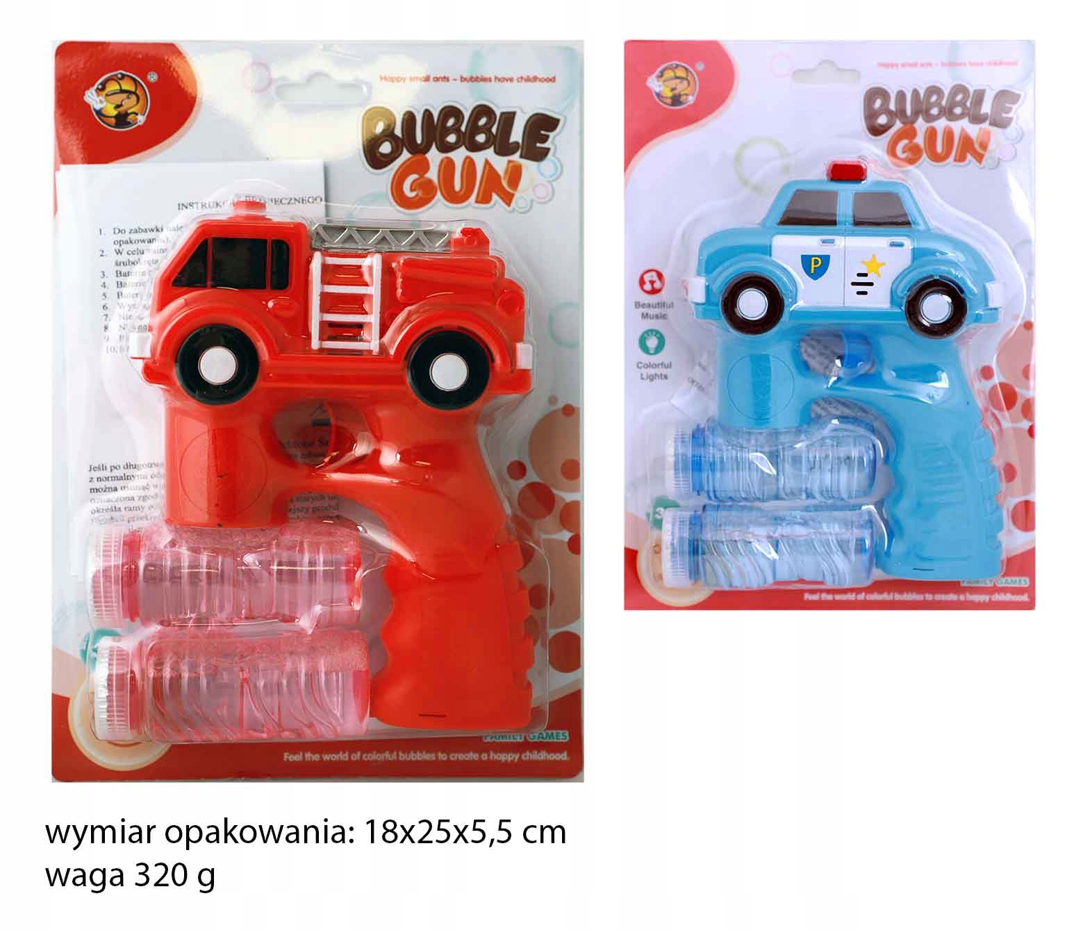 

Pistolet do baniek mydlanych z płynem