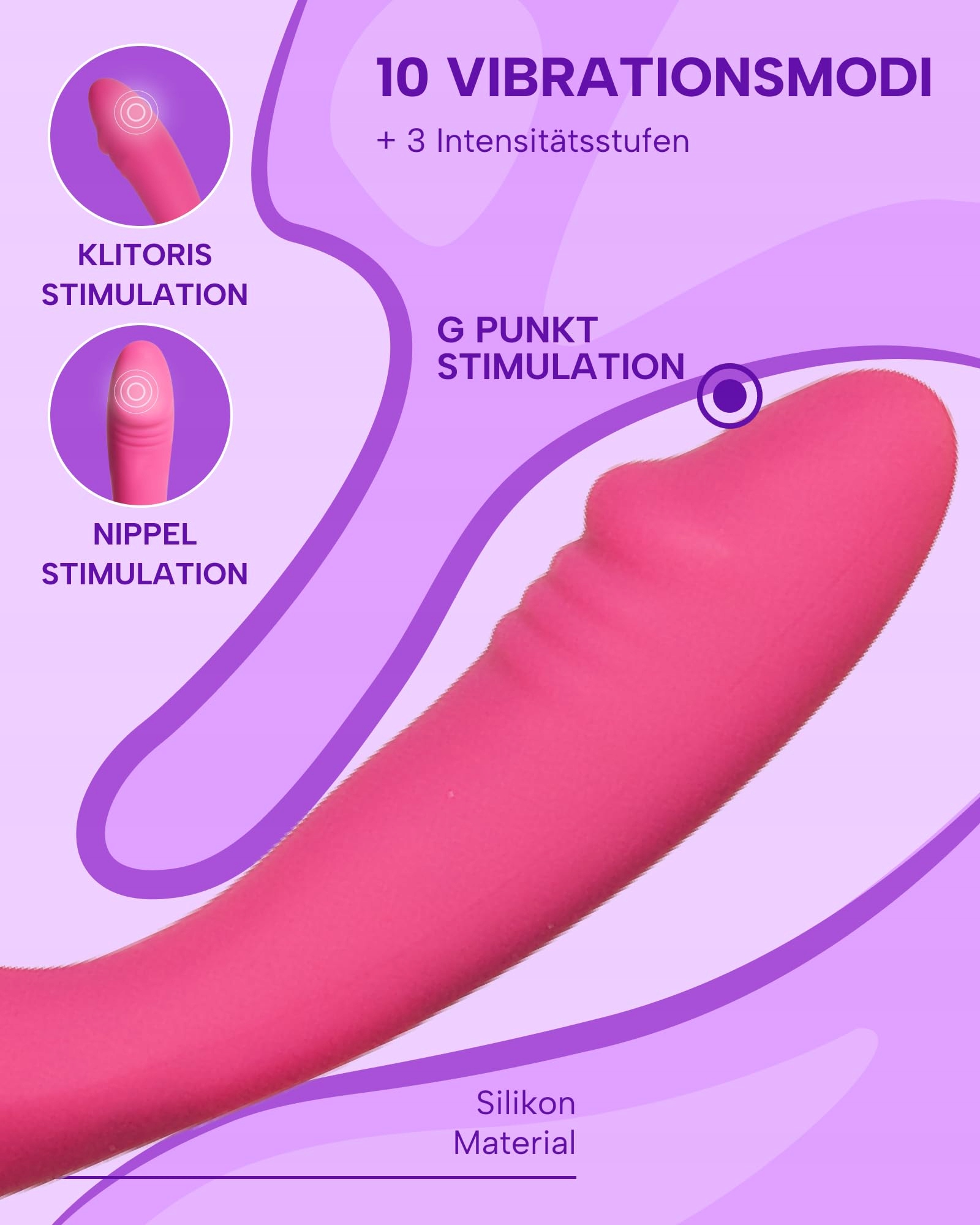 MYSECRETCASE Wibrator Dildo 22cm Dla Kobiet G-Punkt Klitoris Silikon — miniatura 2