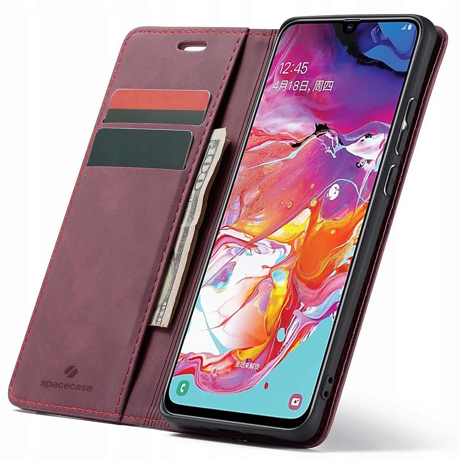 Spacecase Wallet Galaxy A70 červená