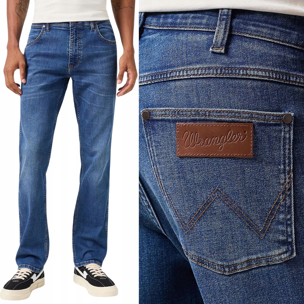 Wrangler Greensboro Dean Džins jednoduché tmavé džínové kalhoty W30 L32