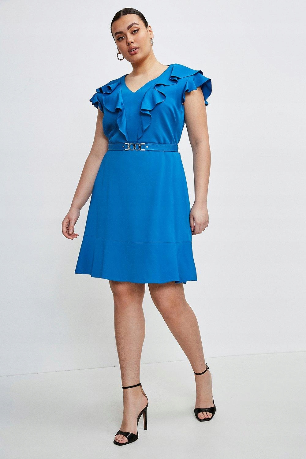 Karen Millen Plus Size Sukienka Niebieska 46 Yłf