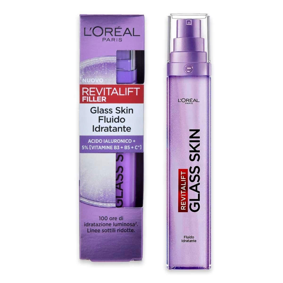 L'Oréal Revitalift Filler Glass Skin lehký, hydratační fluid Glow
