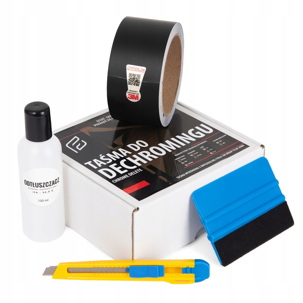 3M FOLIA DECHROMING CZARNY MAT 5cm x 10m ZESTAW