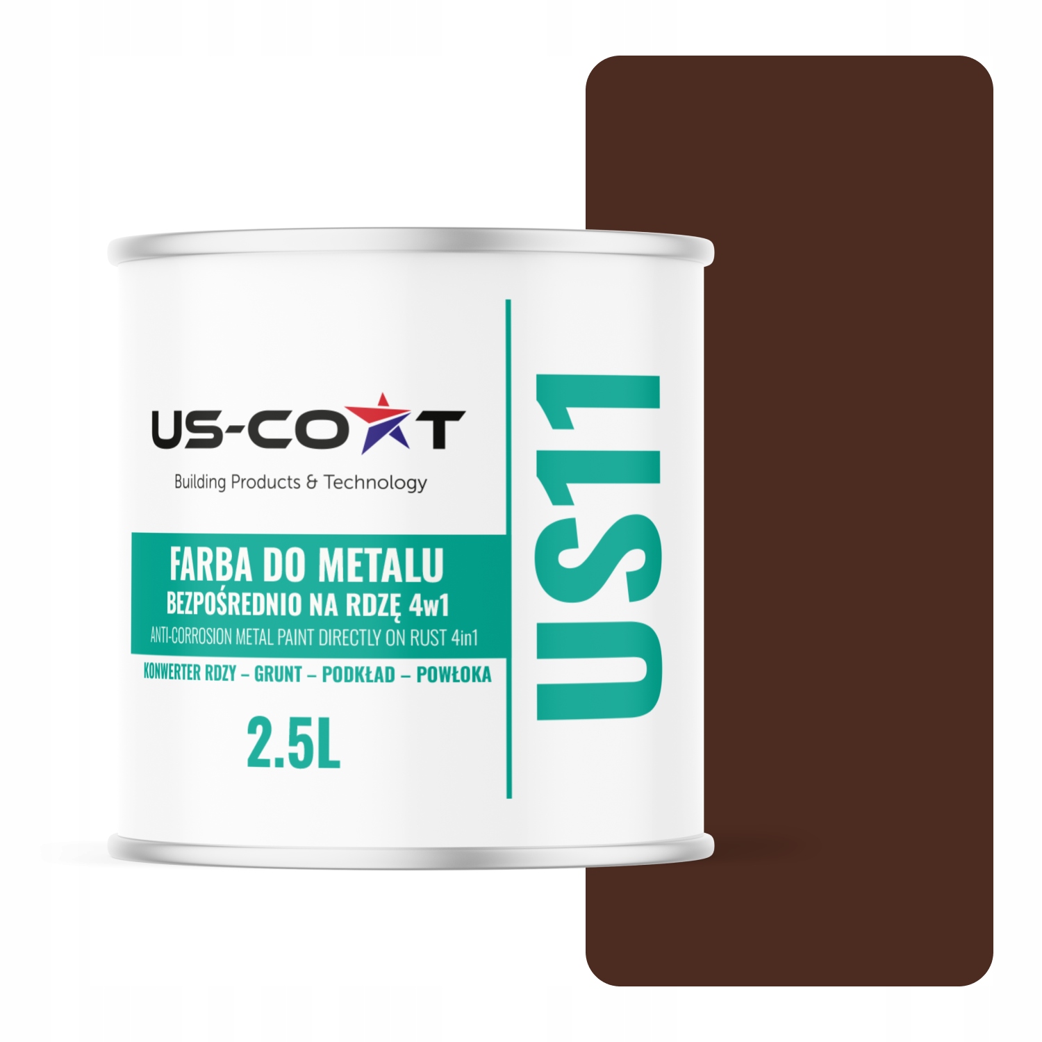 Antikorózna Farba Na Kov Na Hrdzu Hnedý Teplý Ral 8016 Lesk 2,5 L