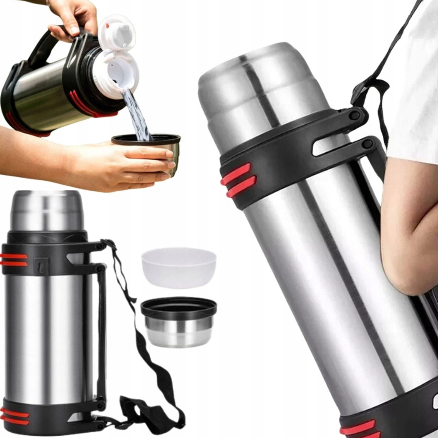 Přenosná Termoláhev 3000 ML Ocel 304 S Páskem, Vzduchotěsná A Pohodlná