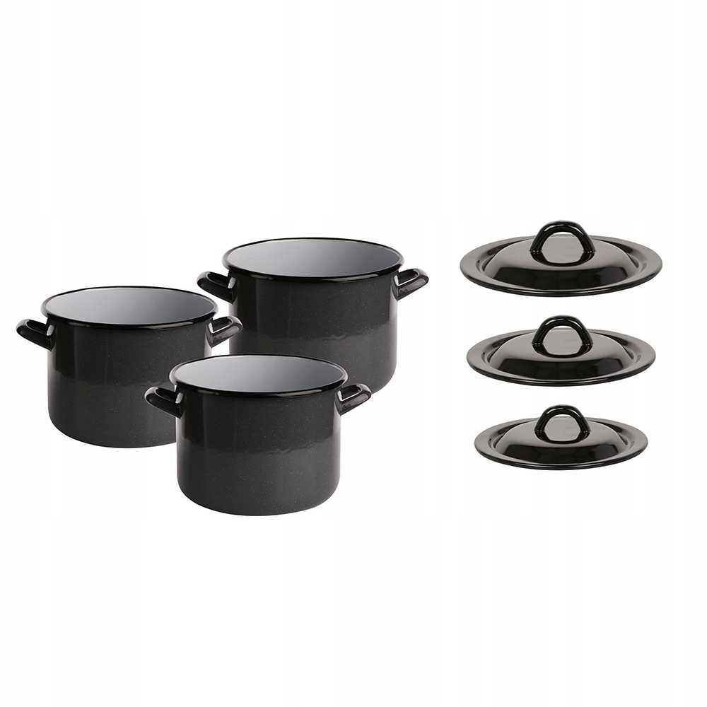 

Zestaw 3 garnki emaliowane Komplet garnków Silesia