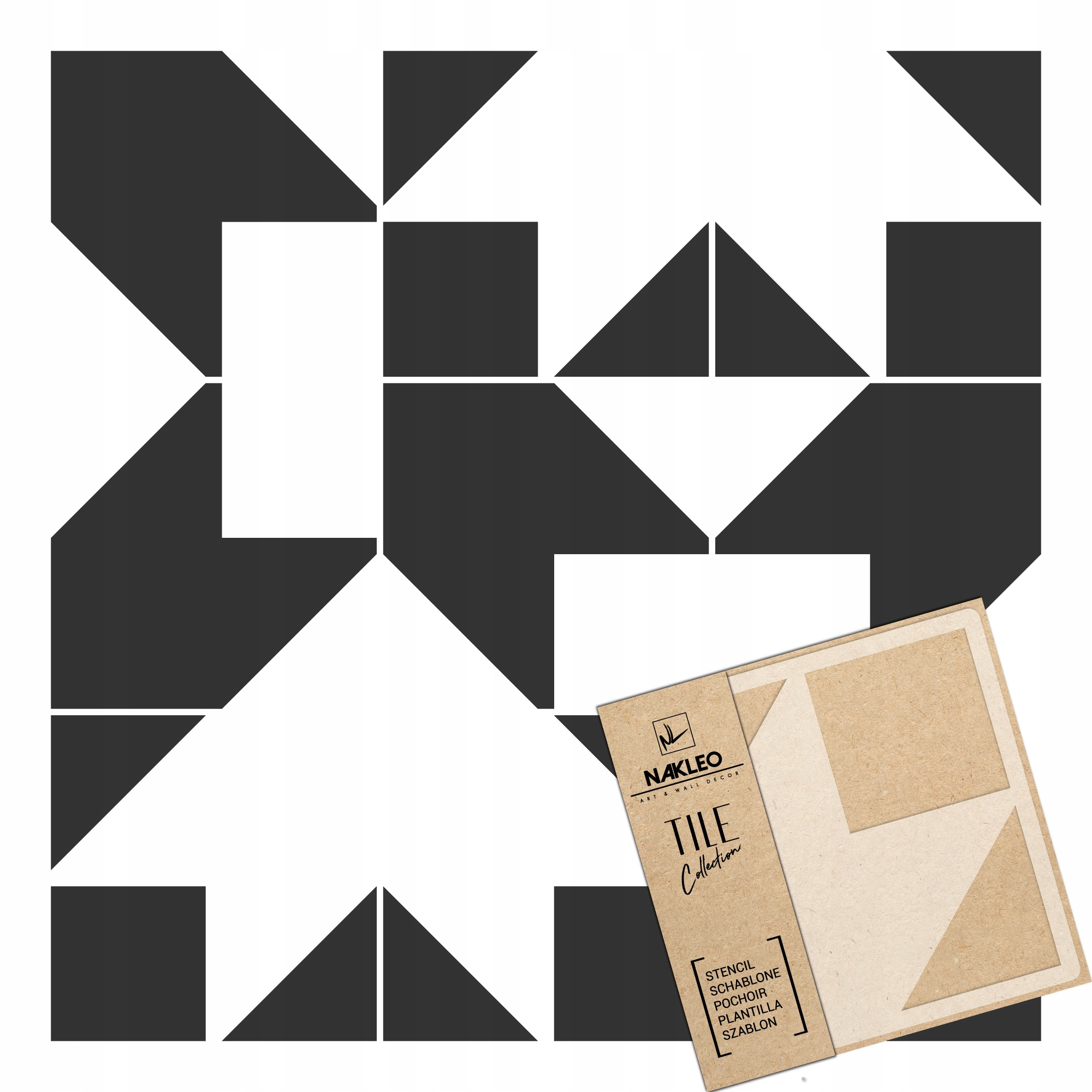 Malířská šablona Dlaždice Opakovaně Použitelný 45x45 cm Vzor Geometrie Aveiro