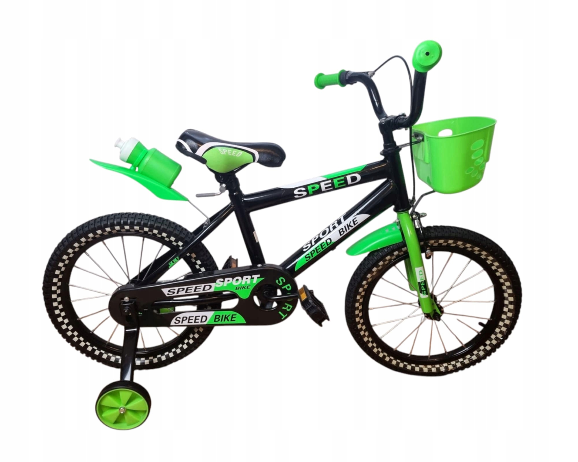 Rower Dziecięcy Dla Chłopca Koła 16" Cali Czarny Zielony Rowerek