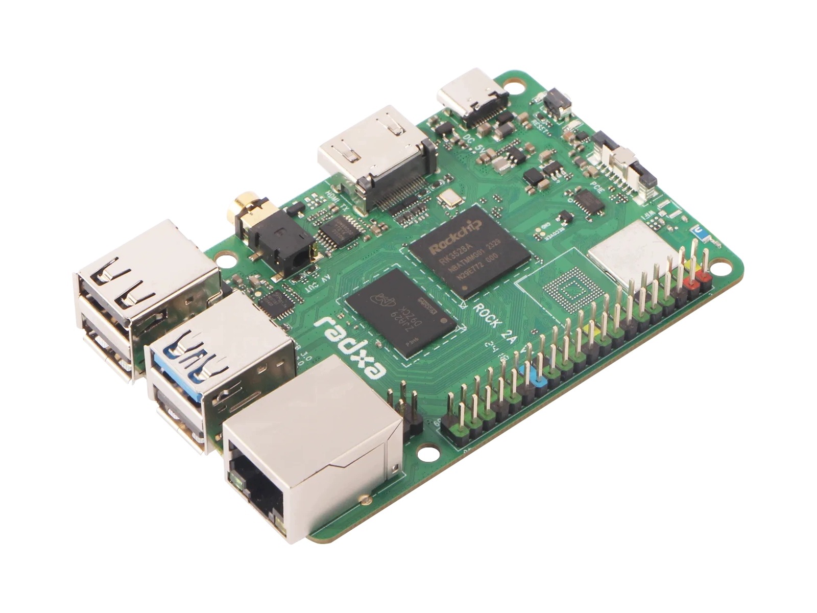 Radxa Rock 2A 4GB 2.0GHz 4-core Arm A53 Hdmi WiFi6 GBe ethernet PCIe 2.0